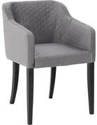Goossens Eetkamerstoel Peda grijs stof met armleuning, elegant chic