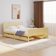 vidaXL Bedframe met 4 lades massief grenenhout 140x200 cm