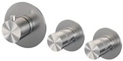 Brauer Brushed Edition inbouwthermostaat - met inbouwdeel - 3 gladde knoppen - PVD - geborsteld RVS 5-NG-088