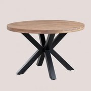 Ronde Eettafel In Acaciahout (ø120 Cm) Gaiba Acacia Bruin - Sklum