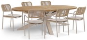 Tuinset 6 personen 240 cm Aluminium/Rope Taupe Coco Penya/Brookline
