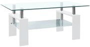 vidaXL Salontafel 95x55x40 cm gehard glas transparant en wit