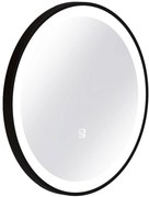 Sjithouse ronde toilet spiegel met LED verlichting en anti-condens Ø40cm mat zwart