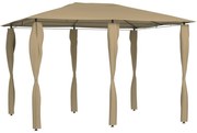 vidaXL Prieel met paalhoezen 160 g/m² 3x4x2,6 m taupe