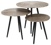 Richmond Interiors Vittorio Ronde Tafeltjes Set Aluminium - 48 X 48cm.
