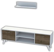 Homemania Tv-meubel Horus 120x30x48,6 cm wit en walnootkleurig