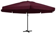 vidaXL Parasol met aluminium paal 600 cm bordeauxrood