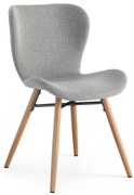 ALTEA Grijs (stof Rio 180)/poten natuur eiken – MODERNE STOEL VOOR WOONKAMER/EETKAMER/KEUKEN/KANTOOR