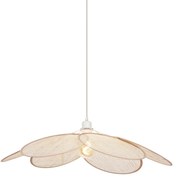 Japandi hanglamp crème met linnen kap - Aisha