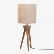 Mangohouten Tafellamp Simona Mangohout & Licht Zandbruin Ø30 Cm - ↑30 Cm Arlina - Sklum