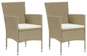 vidaXL Tuinstoelen 2 st poly rattan beige