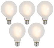 Set van 5 Smart E27 dimbare LED lampen G95 mat 7W 806 lm 2700-6500K