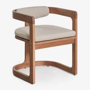 Eetkamerstoel Met Armleuningen Van Eucalyptus Hout Selira Eucalyptus Bruin - Sklum