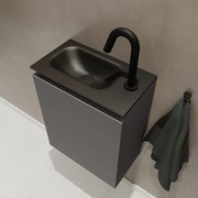 Mondiaz Ture 40cm toiletmeubel dark grey met wastafel urban links 1 kraangat