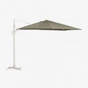 Parasol 295x295 Cm In Stof En Aluminium Hydra Intens Olijfgroen - Gardenia Wit - Sklum