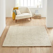 Vierkant wollen vloerkleed met tricot effect, Diano