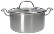 Kookpan met glazen deksel, 3-laags, rvs, PFAS-vrij,Ø20 cm