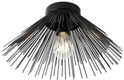 Art Deco plafondlamp zwart met lichteffect - Broom Modern E27 rond Binnenverlichting Lamp