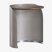 Pack Van 2 Nachtkastjes Van Mangohout En Roestvrij Staal Xireisa Ø35 Cm - ↑45 Cm - Sklum