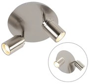 Moderne badkamer Spot / Opbouwspot / Plafondspot staal 2-lichts IP44 - Ducha Modern GU10 IP44 rond Lamp