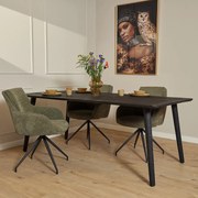 Starfurn Omaha Black Eettafel Zwart Mangohout 240 Cm - 240 X 100cm.