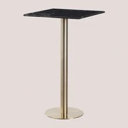 Vierkante Hoge Barkruktafel 60x60 Cm In Cosmopolitan Marmer Zwart Marmer & Champagne Goud - Sklum