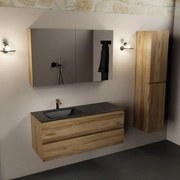 Mondiaz Aivy badmeubel 120cm chai met wastafel solid surface urban links 1 kraangat en spiegelkast