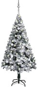 vidaXL Kunstkerstboom met LED's en kerstballen 150 cm PVC groen