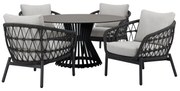 Arezzo Pasadena low dining tuinset 140xH69 cm 5 delig antraciet