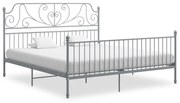 vidaXL Bedframe metaal grijs 180x200 cm