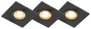 Set van 3 badkamer inbouwspots zwart vierkant IP44 - Xena Modern GU10 IP44 Lamp
