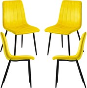 Set 4 Liny Fluwelen Stoelen