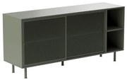 Groen Dressoir Metaal Met Schuifdeuren - 160x45x75cm.