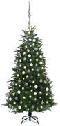 vidaXL Kunstkerstboom met LED's en kerstballen 180 cm PVC en PE groen