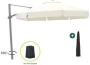 + 10% kassakorting | Parasol Shadowline Miami | Inclusief hoes | Rond | 350cm | Met draaihendel | Wit | Kees Smit Tuinmeubelen