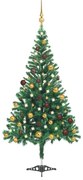 vidaXL Kunstkerstboom met LED's en kerstballen 564 takken 180 cm