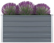 vidaXL Plantenbak verhoogd 100x100x45 cm gegalvaniseerd staal grijs