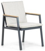 Tuinstoel Aluminium/teak Grijs-antraciet Hartman Lino