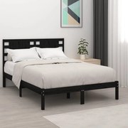 vidaXL Bedframe massief hout zwart 120x190 cm 4FT Small Double