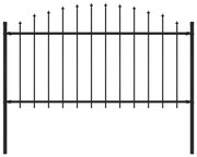 vidaXL Tuinhek met speren bovenkant (1,25-1,5)x1,7 m staal zwart