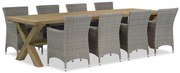 Tuinset 8 personen 300 cm Wicker Grijs Garden Collections Dublin/Oregon