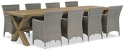 Tuinset 8 personen 300 cm Wicker Grijs Garden Collections Dublin/Oregon