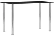 vidaXL Eettafel 120x60x75 cm gehard glas zwart