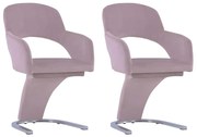 vidaXL Eetkamerstoelen 2 st fluweel roze