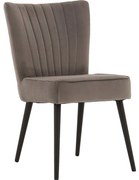 Goossens Eetkamerstoel Rob grijs velvet stof leuning, urban industrieel