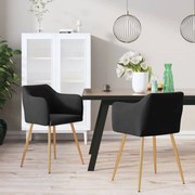 vidaXL Eetkamerstoelen 2 st fluweel zwart