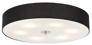 Landelijke plafondlamp zwart 70 cm - Drum