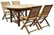 Arona Ovaal uitschuifbare dining tuinset 160-210x90 cm blad 2,8 cm 5-delig teak