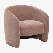 Gombren Fauteuil Chenille Rozenkwarts - Sklum