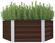 vidaXL Plantenbak verhoogd 129x129x46 cm gegalvaniseerd staal bruin